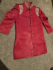 Red Gold Sherwani Boys Wedding