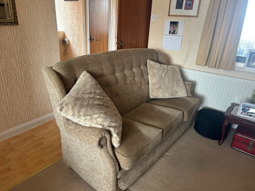 Beige fabric piece suite - beige,