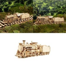 Model Kit Mechanical Model Wooden Construction Kit 3D Wooden Puzzle Steam Train