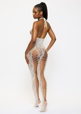 Ann Summers Heartfelt Crotchless Bodystocking Ivory  Medium / Large 12 - 18