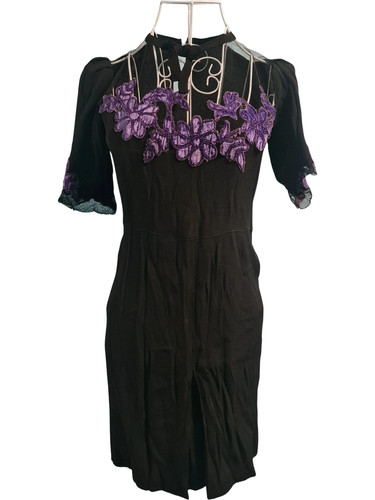 1930 black crepe - 1930's,