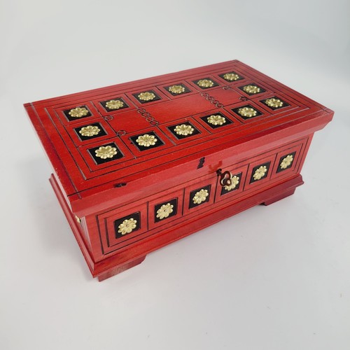Wooden carved jewellery box - box,