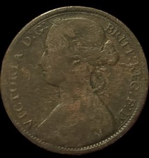 1863 Queen Victoria 1d One Penny Coin