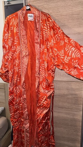 Zara orange satin hanoi kimono - orange,