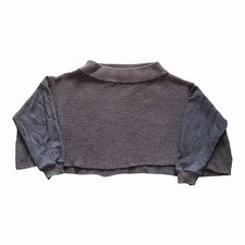 Free People Knit Cropped Oversized Jumper Size XS Ladies Grey