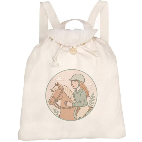 Horse rider canvas rucksack - canvas,