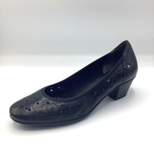 Jana Womens Black Leather Mid