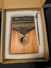 Finger 17 Keys Kalimba Thumb Piano Instrument Mahogany Wood w/ Tuner Hammer Bag