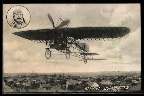 Postcard airplane with - an,