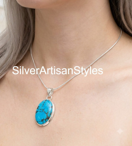 Natural turquoise pendant - natural,