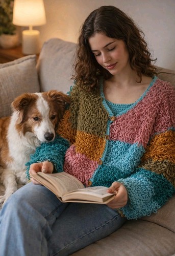 Hand crochet cardigan/