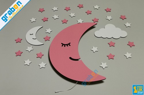 Wooden led night light pink - wooden,