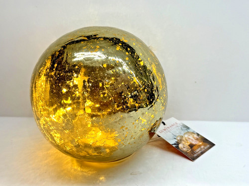 Large mercury glass orb - glass,