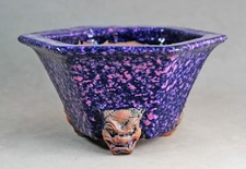 Tokoname hexagonal bonsai pot - bonsai,