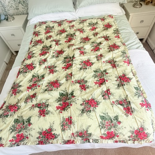 Vintage pink rose floral quilt - floral,