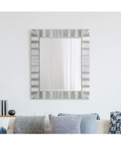 MCS Wavy Wall Mirror 30x36 Inch Overall Size Silver