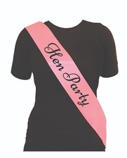 PINK & BLACK HEN PARTY SASH SASHES NIGHT **BUY 3 GET 1 FREE** BRIDE MAID MUM ETC