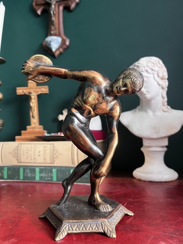 Vintage discus thrower statue - vintage,