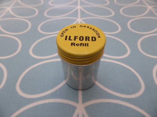 Vintage ilford 35mm film can - vintage,