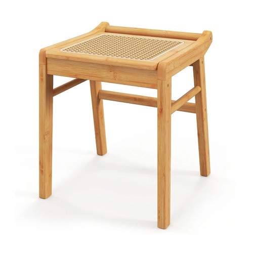 Rattan bamboo vanity stool - rattan,