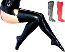 Long Latex Rubber Stockings Unisex 3 Colours Available