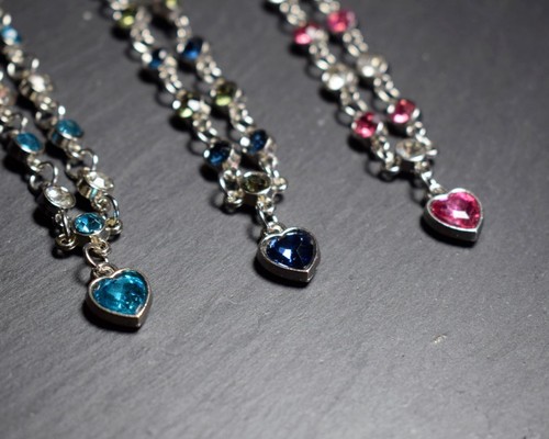 Crystal zircon heart linked - crystal,