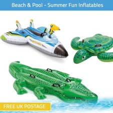 Inflatable Gator FUN  | Plane | Turtle Swimming Pool Float Beach Wet Set Summer