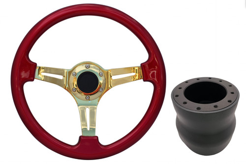 Red gold steering wheel - red,
