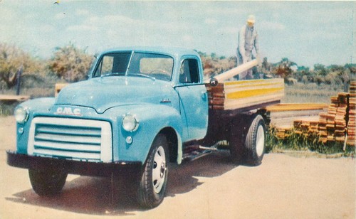 Gmc truck advertising - gmc, postcard