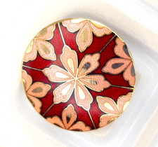 Vintage red enamel brooch - vintage,