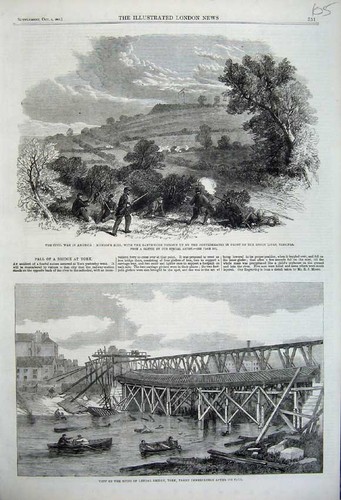 Old antique print 1861 - print, civil