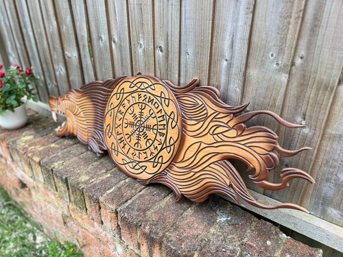 Handmade viking shield - viking, raven