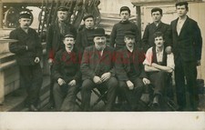 Merchant Seamen Early 1900's Aboard Ship Real photo Postcard unposted