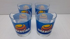 Orangina Vintage Glasses Set 4 Pieces Retro Home Bar Cocktail Drinking Glass
