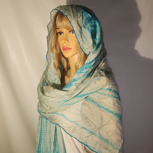 Blue white 100 silk - blue,