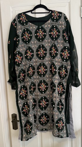 Green pakistani piece salwar - piece,