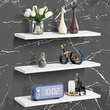 Set of 3 Floating Wall Shelves Picture Ledge Display Rack Book Hanging Shelf UK