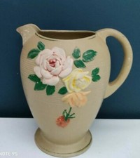Brentleigh Ware England Jug Pitcher Rose Floral Relief 