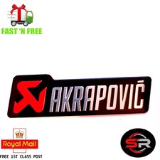 Akrapovic 3D Exhaust Sticker Heat Resistant Aluminium 100x30 Metal NEW UK RED🔥