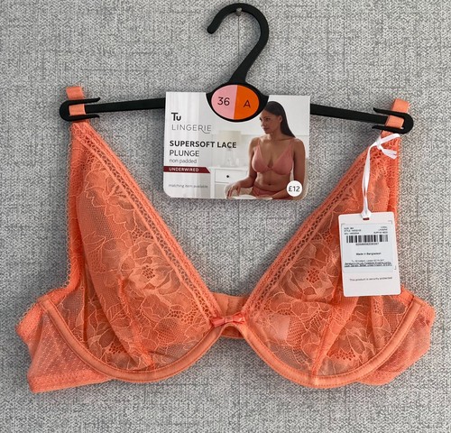 36a bra plunge coral super - 36a,