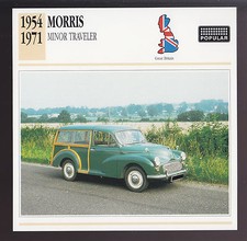 1954-1971 Morris Minor Traveler Woodie Wagon Car Photo Spec Sheet Info CARD