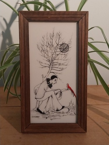 Vintage french ceramic pierrot - vintage,
