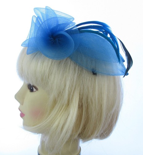 Fascinator teal women - fascinator,