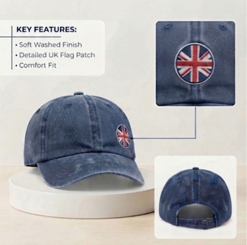 Blue baseball dad - cap,, with