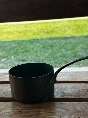 Antique small copper saucepan - antique,
