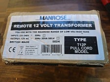 Manrose Remote Pullcord 12v  Transformer - T12P