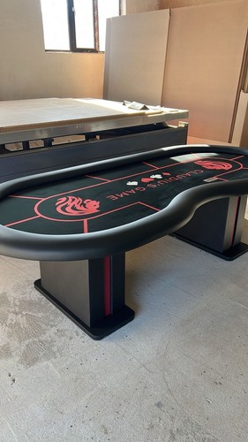 Full leather black poker - black, table
