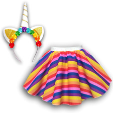 Girls Unicorn Skirt Headband Costume Fancy Dress PARTY UK