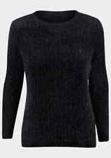 LADIES EX CHAIN STORE BLACK CHENILLE JUMPER PULLOVER SWEATER UK SIZES 6, 8, 10