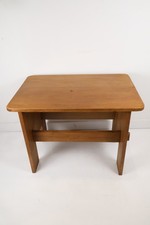 Solid Pine Trestle Table, Rustic Double Support Base - 90x60cm Farmhouse Style